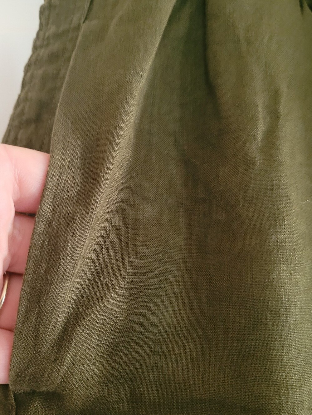 Quince Relaxed Olive Drawstring Linen Blend Pants. Never Worn. - Picture 4 of 7